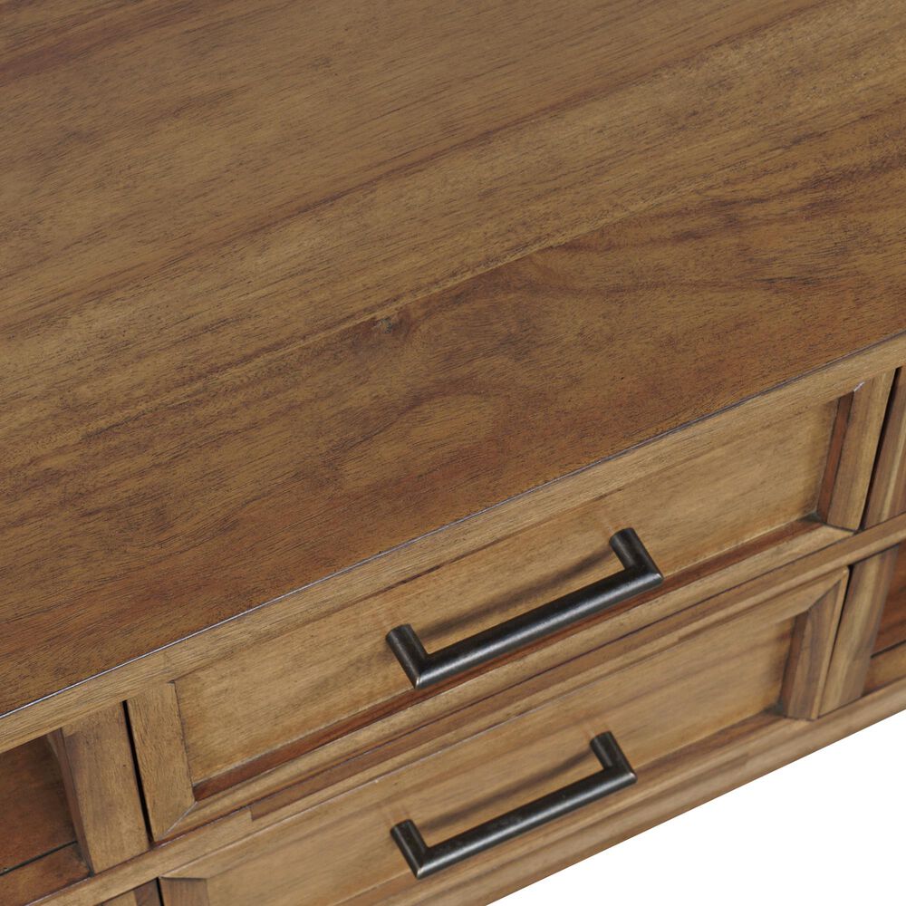 Waltham Claremont Castered Storage Cocktail Table in Brown, , large