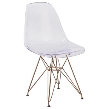 Flash Furniture Elon Side Chair in Clear and Gold, , large