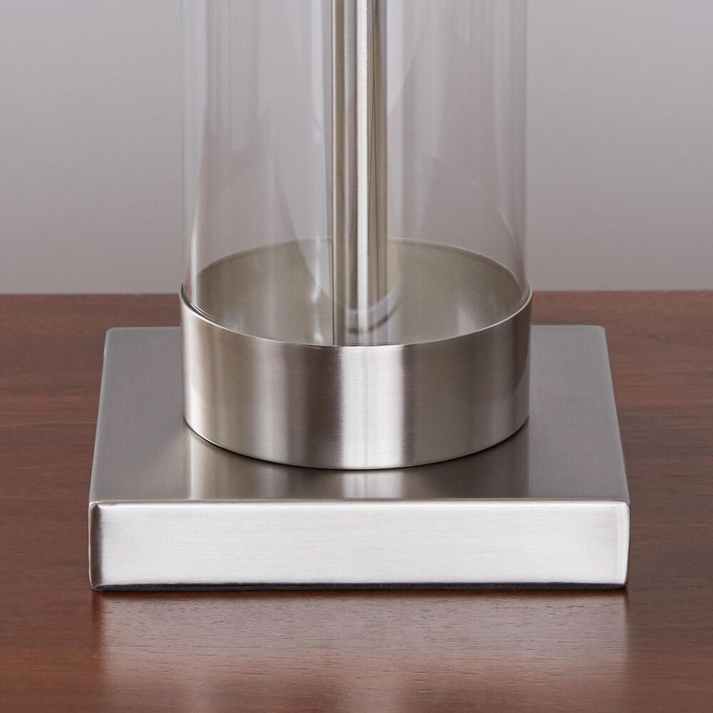 LumiSource Glacier Glass Table Lamp in Clear and Brushed Nickel (Set of 2), , large
