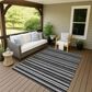 Dalyn Rug Company Soft Essentials Striped Black 9" x 12" Indoor/Outdoor Area Rug, , large