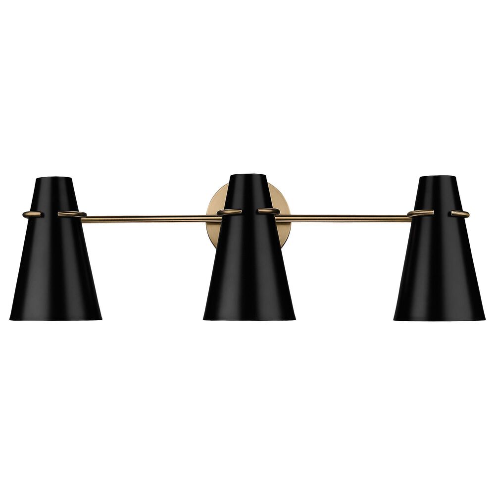 Golden Lighting Reeva 3-Light Bath Vanity with Matte Black Shade in Modern Brass, , large