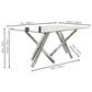 SUNSET Mantis and Murano/Mist 7-Piece Rectangular Dining Set in Clear and Chrome, , large