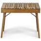 Hearth and Haven Kyoto Outdoor Folding Side Table with Slatted Top in Teak, , large