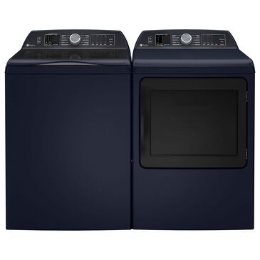 GE Profile 5.4 Cu. Ft. Top Load Impeller Washer and 7.3 Cu. Ft. Electric Dryer Laundry Pair in Sapphire Blue, , large