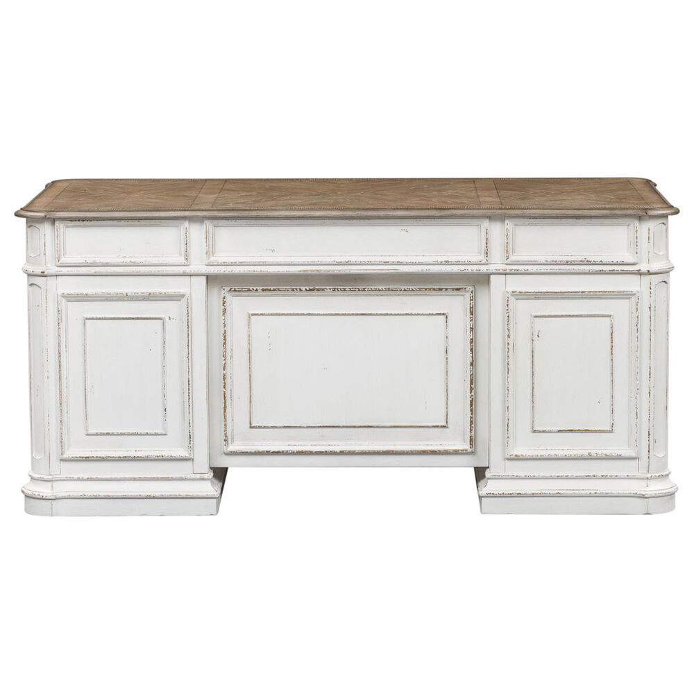 Belle Furnishings Junior Executive Desk in Antique White and Bark, , large