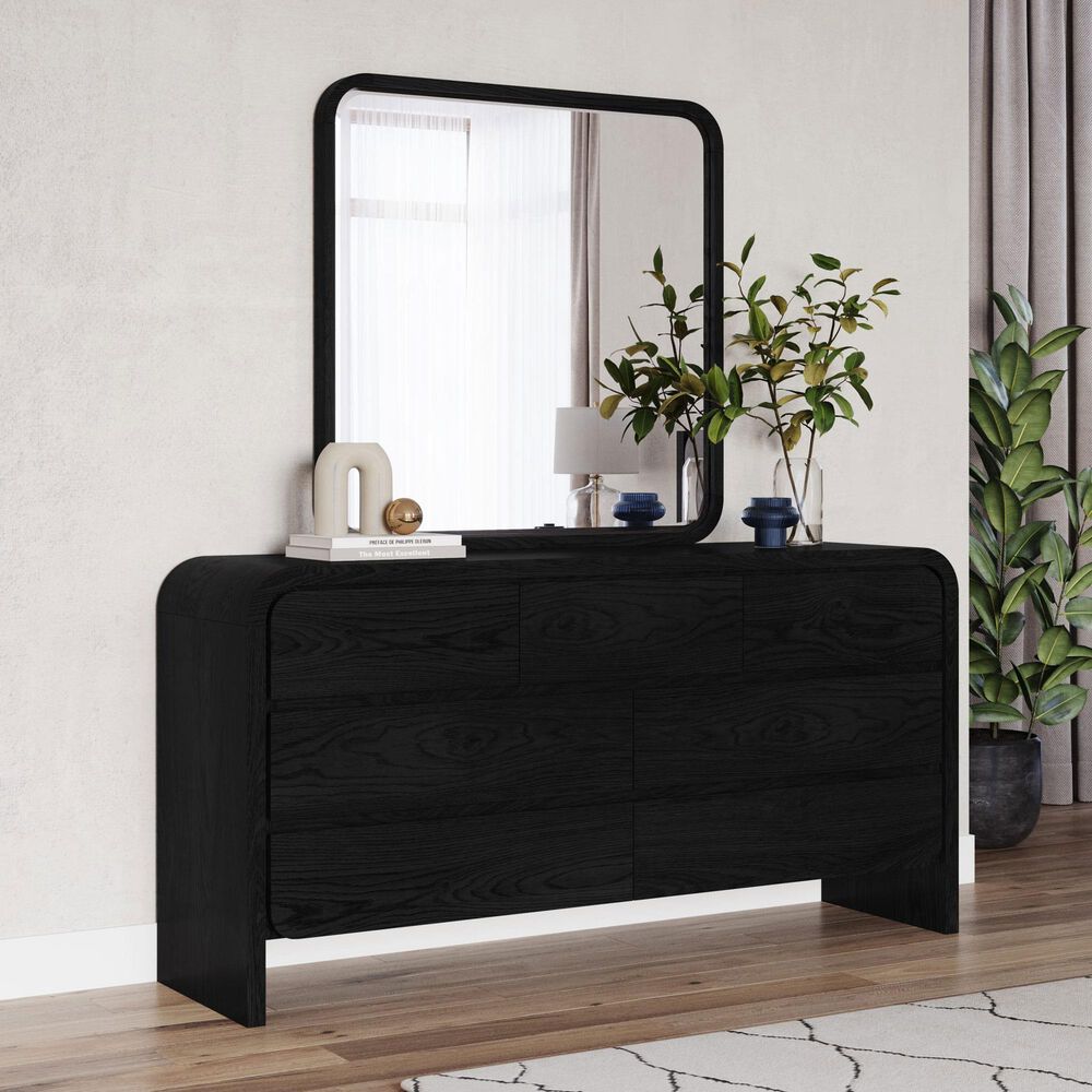 Urban Home Elora Dresser Mirror in Jet Black, , large