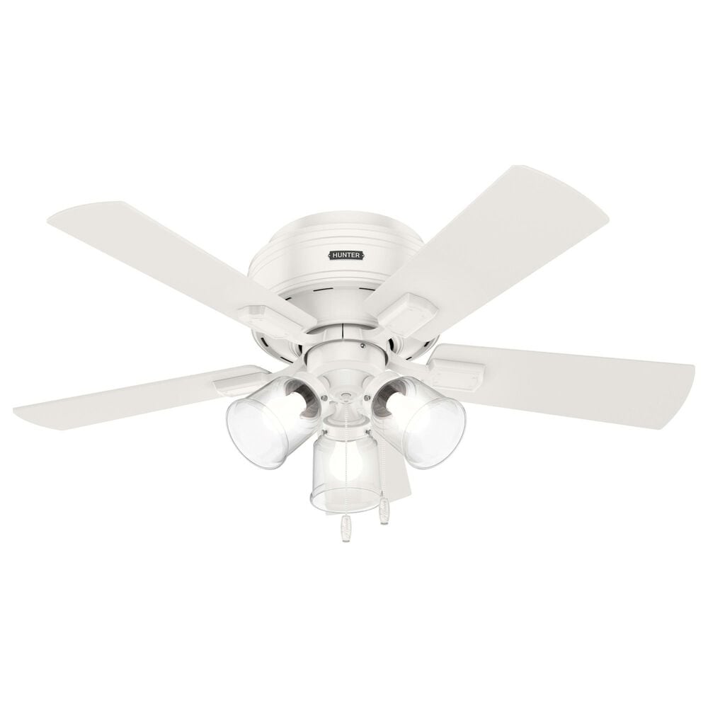 Hunter Crestfield Low Profile 42" Ceiling Fan with Lights in Fresh White, , large