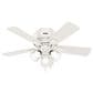 Hunter Crestfield Low Profile 42" Ceiling Fan with Lights in Fresh White, , large