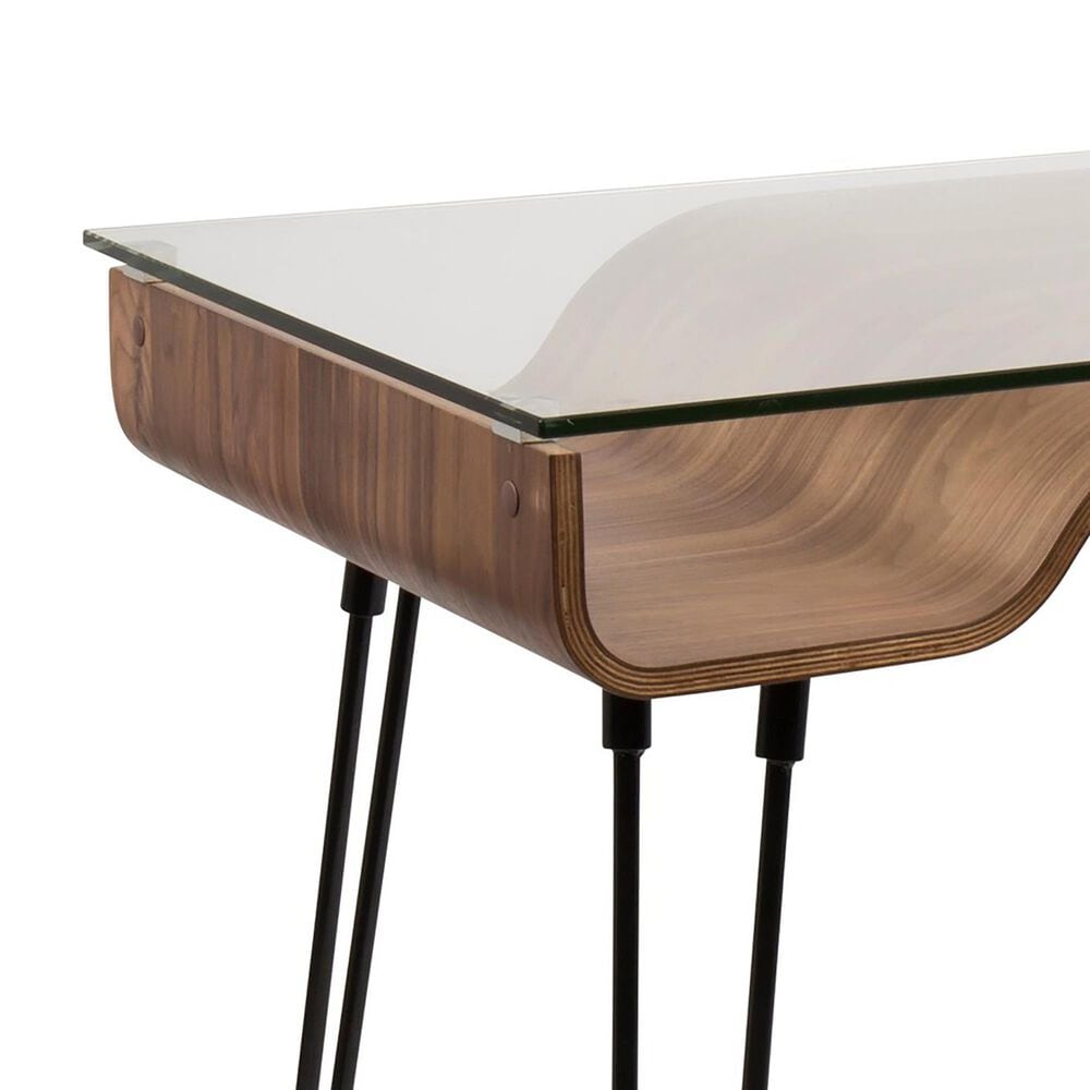 Lumisource Avery Writing Desk in Black, Walnut and Clear, , large