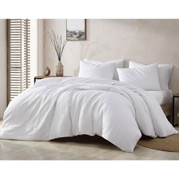 Hallmart Collectibles Matelasse Fan 3-Piece Queen Comforter Set in White, , large