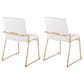 LumiSource Dutchess Side Chair with White Faux Leather Cushion in Gold (Set of 2), , large