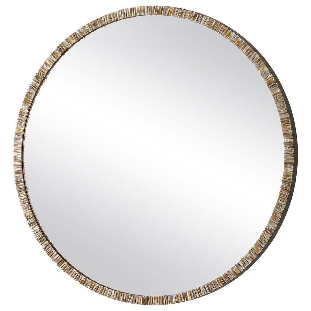 Uttermost Odeon Round Wall Mirror in Bronze, , large
