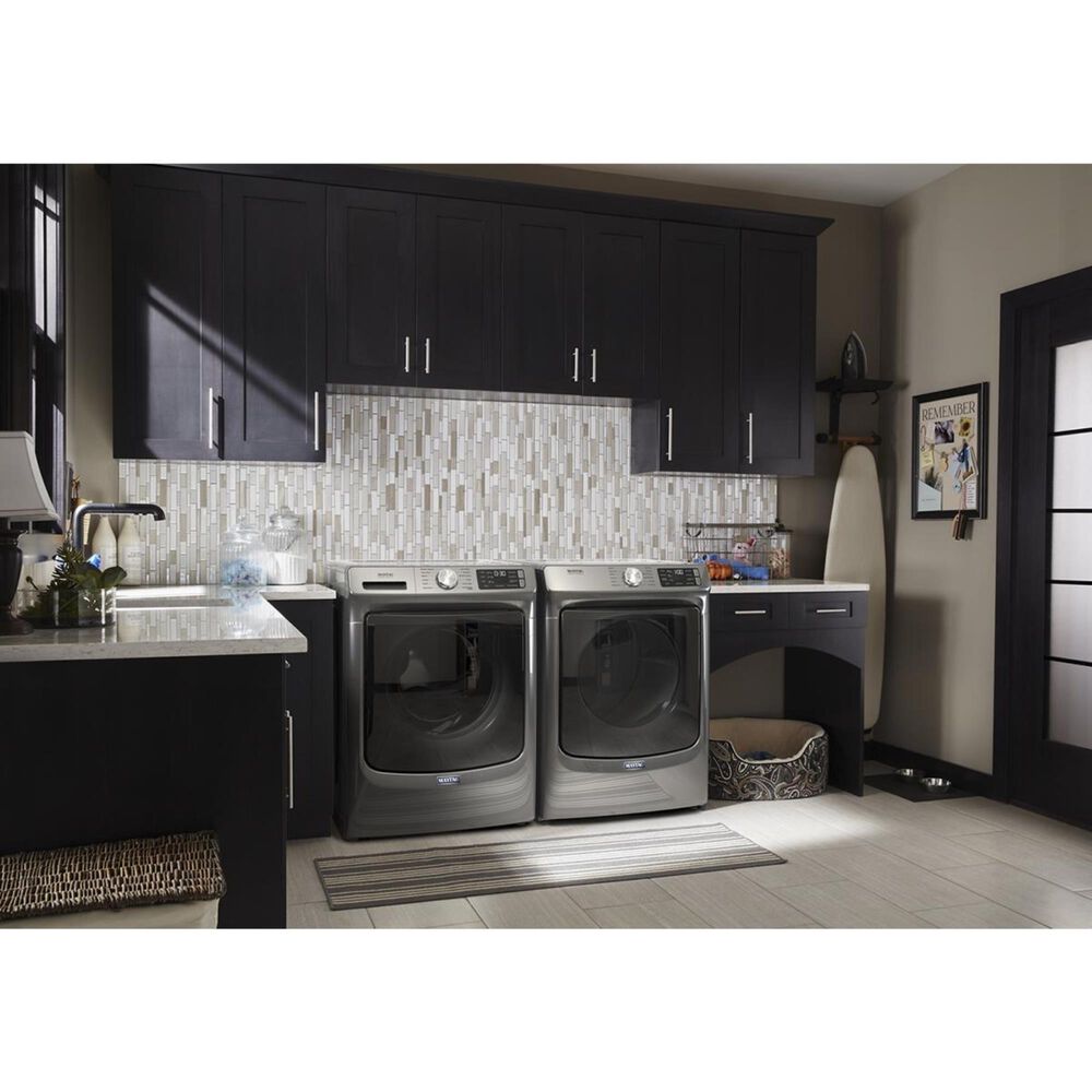 Maytag 4.8 Cu. Ft. Front Load Washer with Steam and 7.3 Cu. Ft. Gas Dryer - Metallic Slate, , large