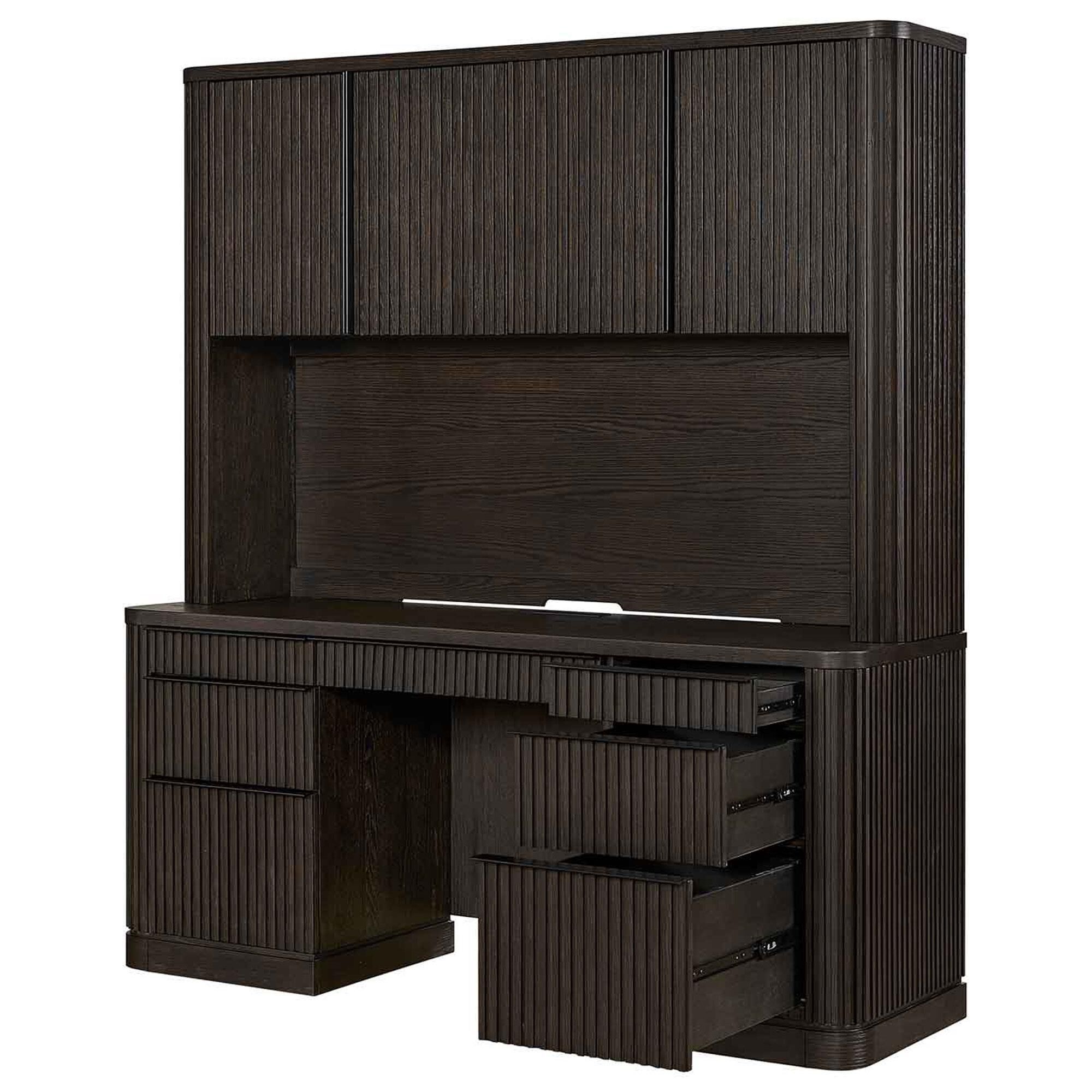 Wycliff Bay Tulane Office Credenza with Hutch in Dark Chocolate
