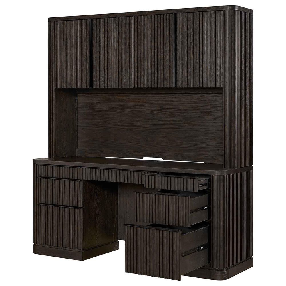 Wycliff Bay Tulane Office Credenza with Hutch in Dark Chocolate, , large