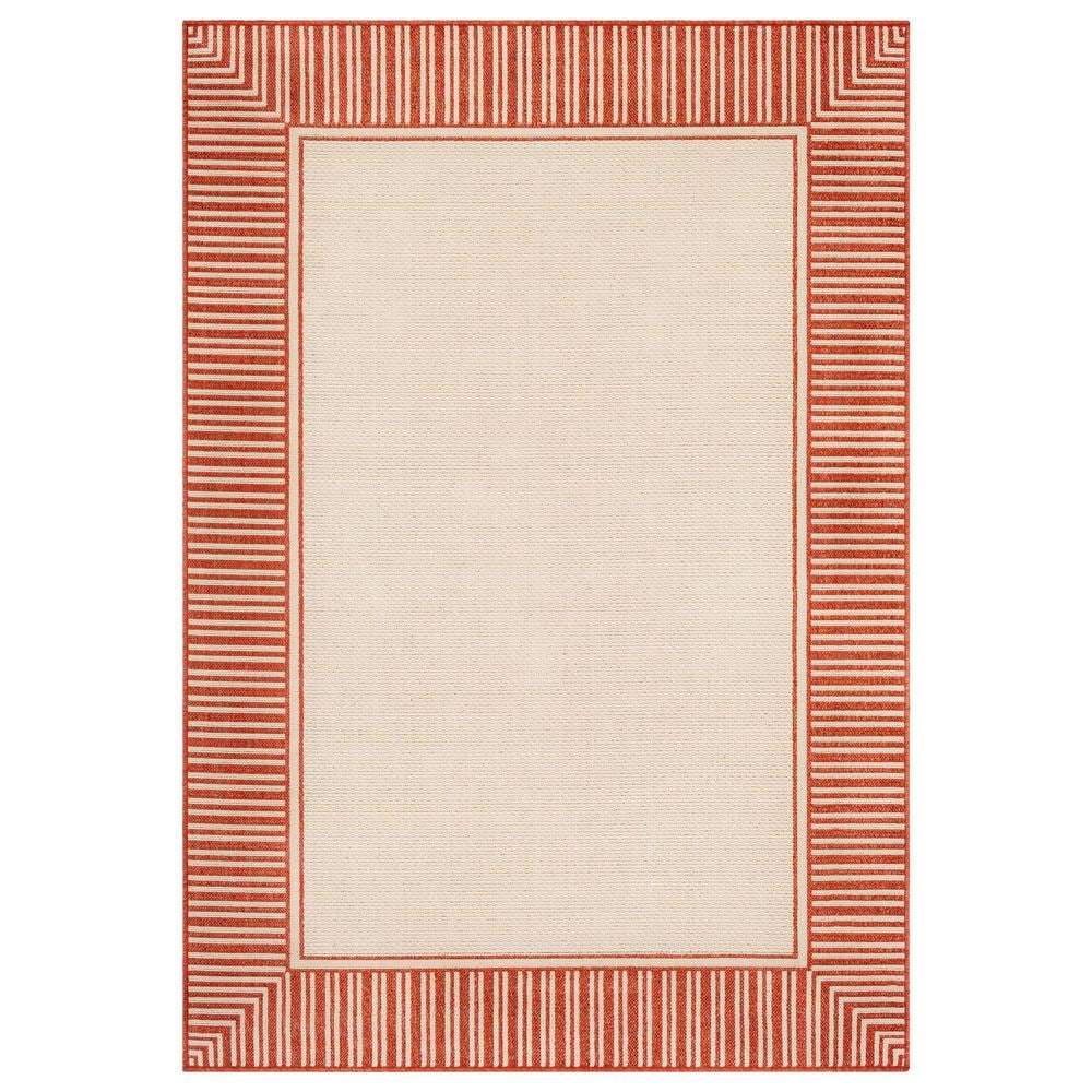 Surya Alfresco 5"3" x 7"7" Rust and Beige Indoor/Outdoor Area Rug, , large