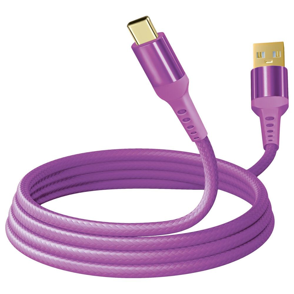 Pom Gear MaxCharge 24K 10" Braided USB Type-C Cable in Purple, , large