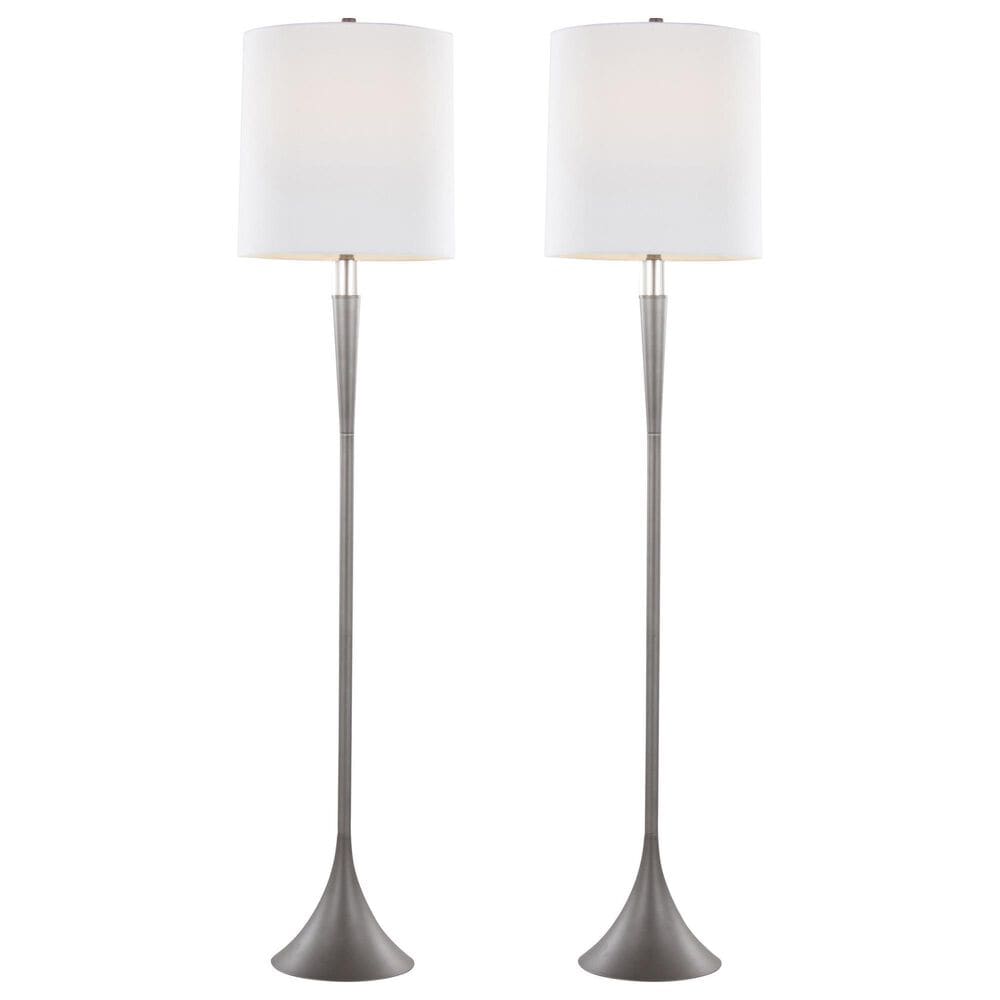LumiSource Marla Floor Lamp in Cast Iron and Clear (Set of 2), , large