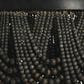 Creative Coop Laurel 2-Tier Draped Wood Bead Chandelier in Black, , large