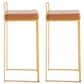 LumiSource Fuji 30" Stacker Bar Stool with Camel Upholstery in Gold (Set of 2), , large