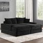 Furniture of America Tavedestrand Double Chaise Lounger with USB Port in Black, , large