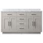 Lexora Home Abbey 60" Double Bathroom Vanity in White Oak with 2 cm White Carrara Marble Top and Rectangular Sinks, , large
