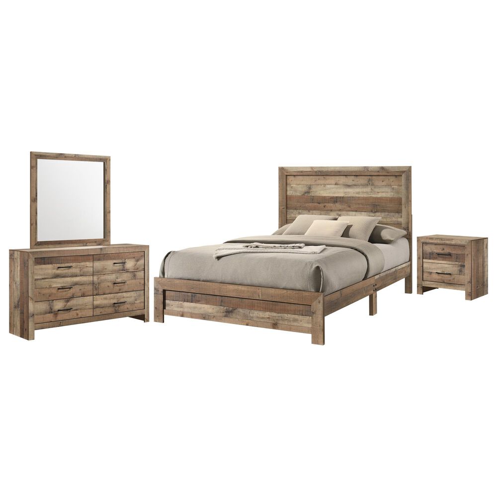 Crown Mark Elmer 4 Piece Queen Bedroom Set in Rustic Brown, , large