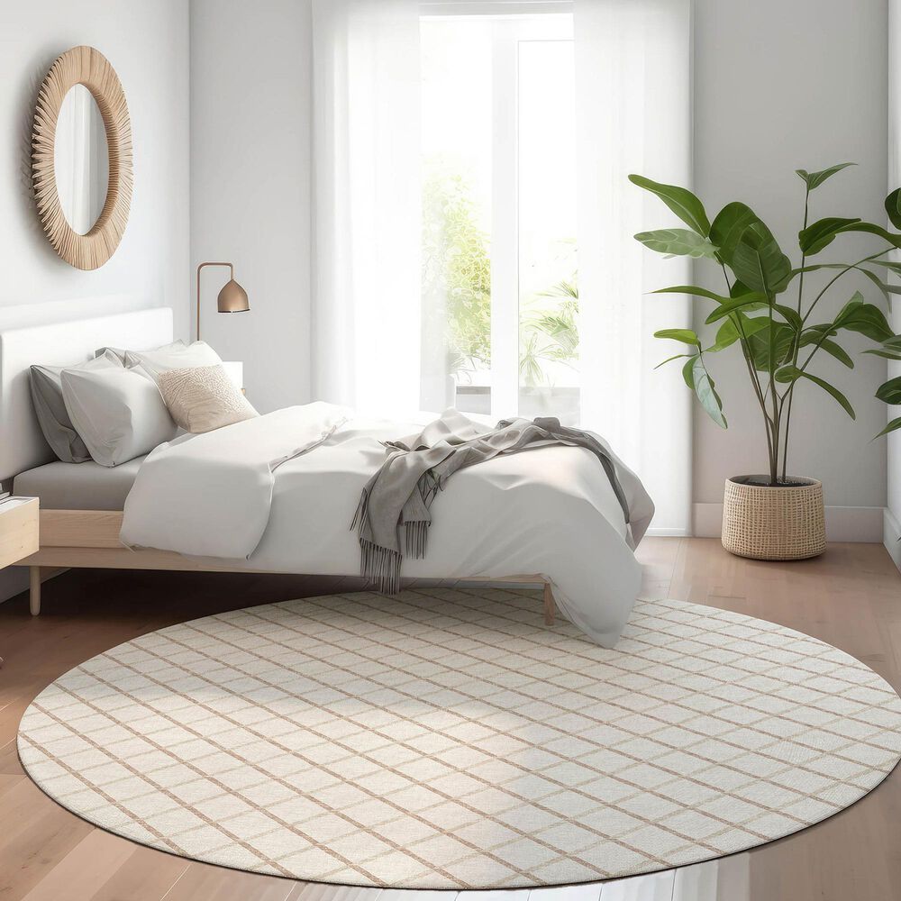 Dalyn Rug Company York 8&#39; Round Ivory Indoor/Outdoor Area Rug, , large