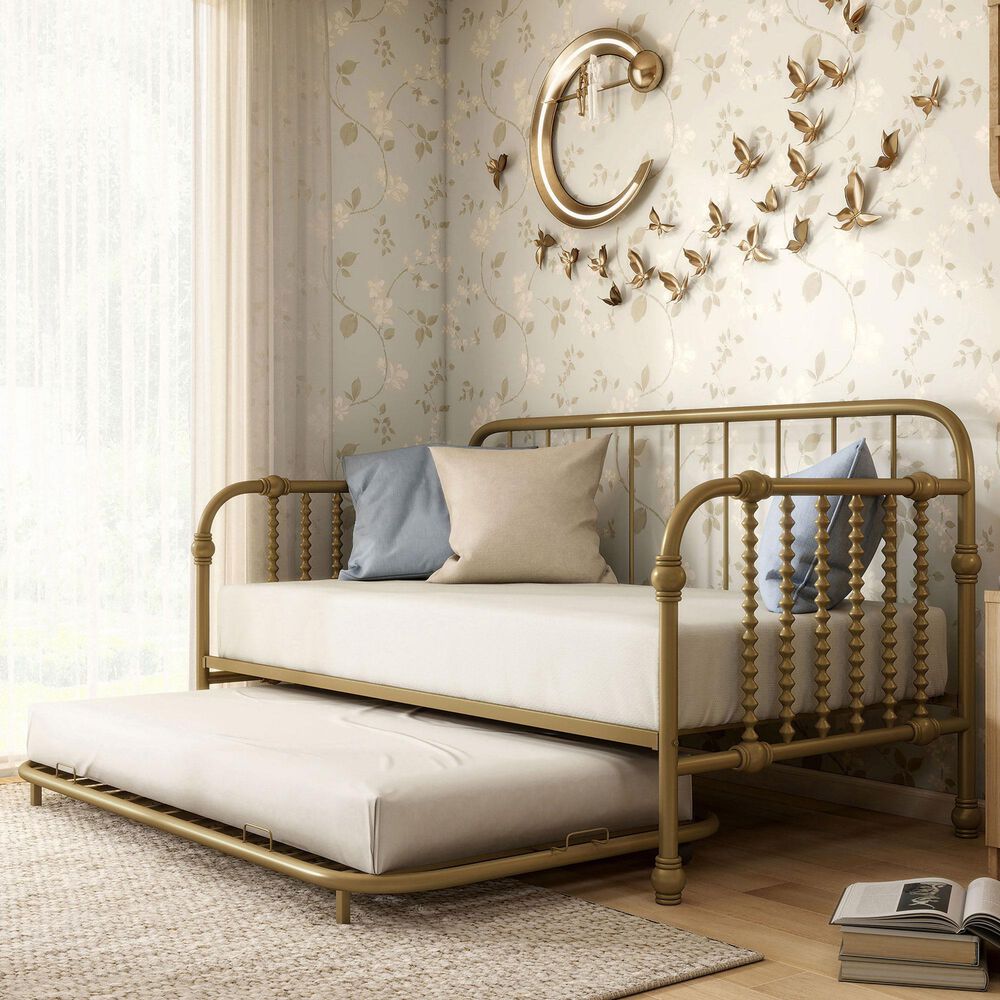 Furniture of America Wren Twin Daybed with Trundle in Gold, , large