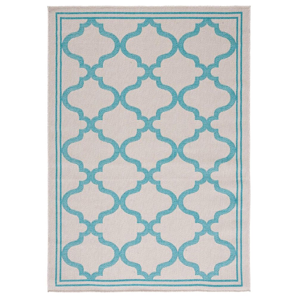 Safavieh Bermuda 8" x 10" Beige and Aqua Indoor/Outdoor Area Performance Rug, , large