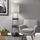 Adesso Henry Shelf Floor Lamp in Brushed Steel and Walnut, , large