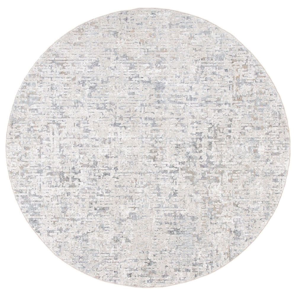 Safavieh Webster WBS310G 6"7" Round Grey and Beige Area Rug, , large