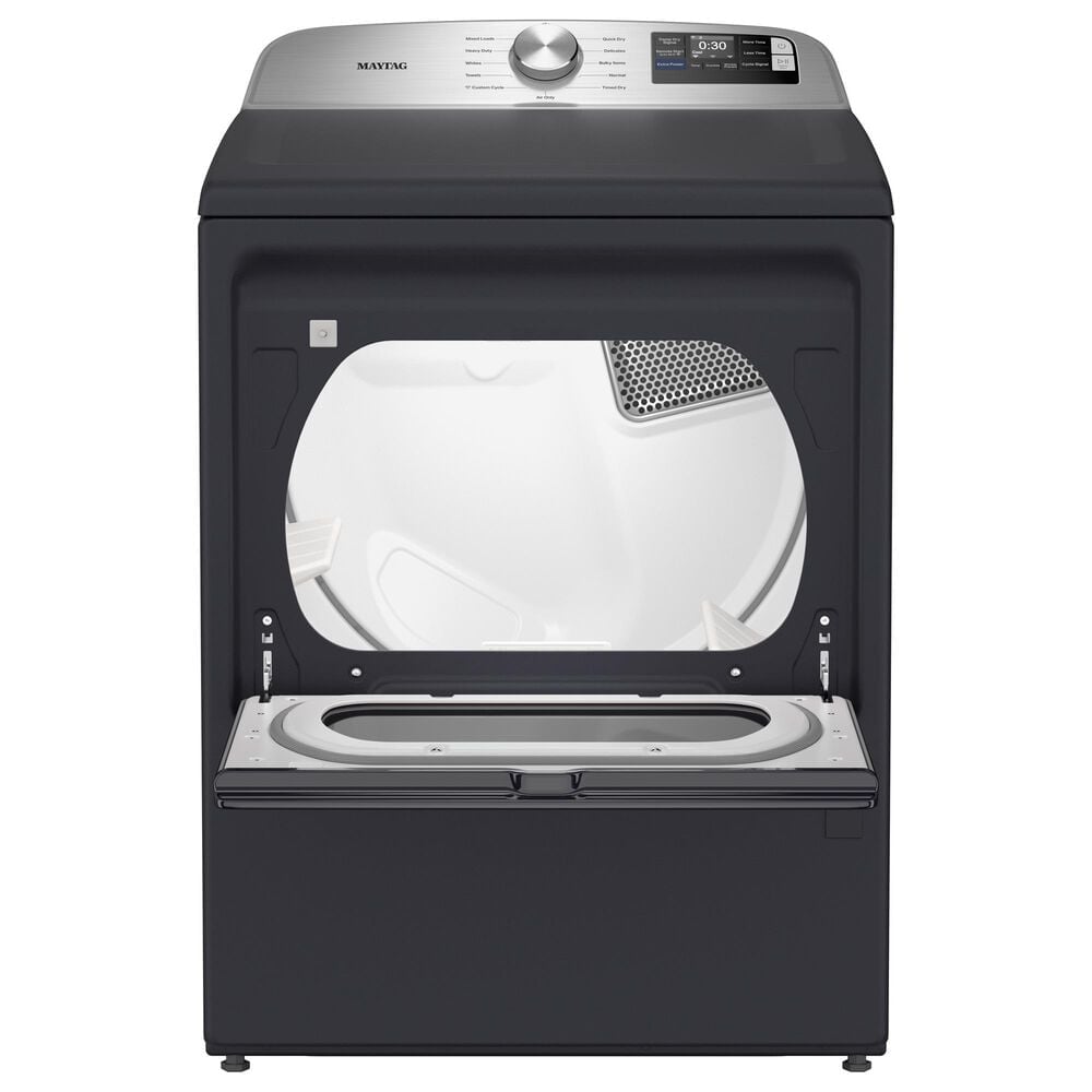 Maytag 5.3 Cu. Ft. Smart Top Load Washer and 7.4 Cu. Ft. Smart Electric Top Load Dryer Laundry Pair in Midnight Steel, , large