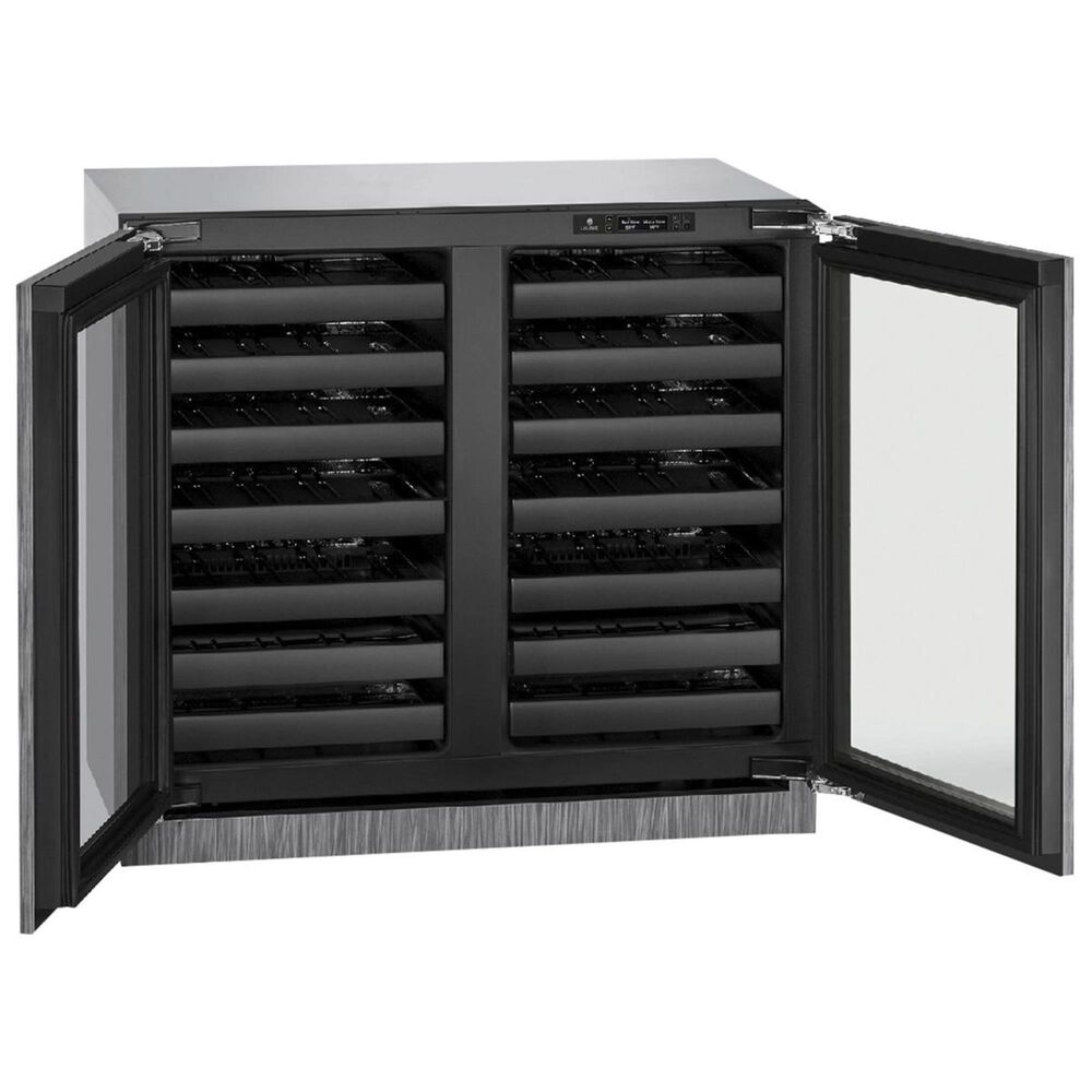 U-Line 36&quot; French Door Wine Cooler with  Double Doors and Integrated Frame - Panels Sold Separately, , large