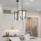 Golden Lighting Aenon 3-Light Wide Taper Candle Pendant with Hammered Water Glass Shade in Matte Black, , large