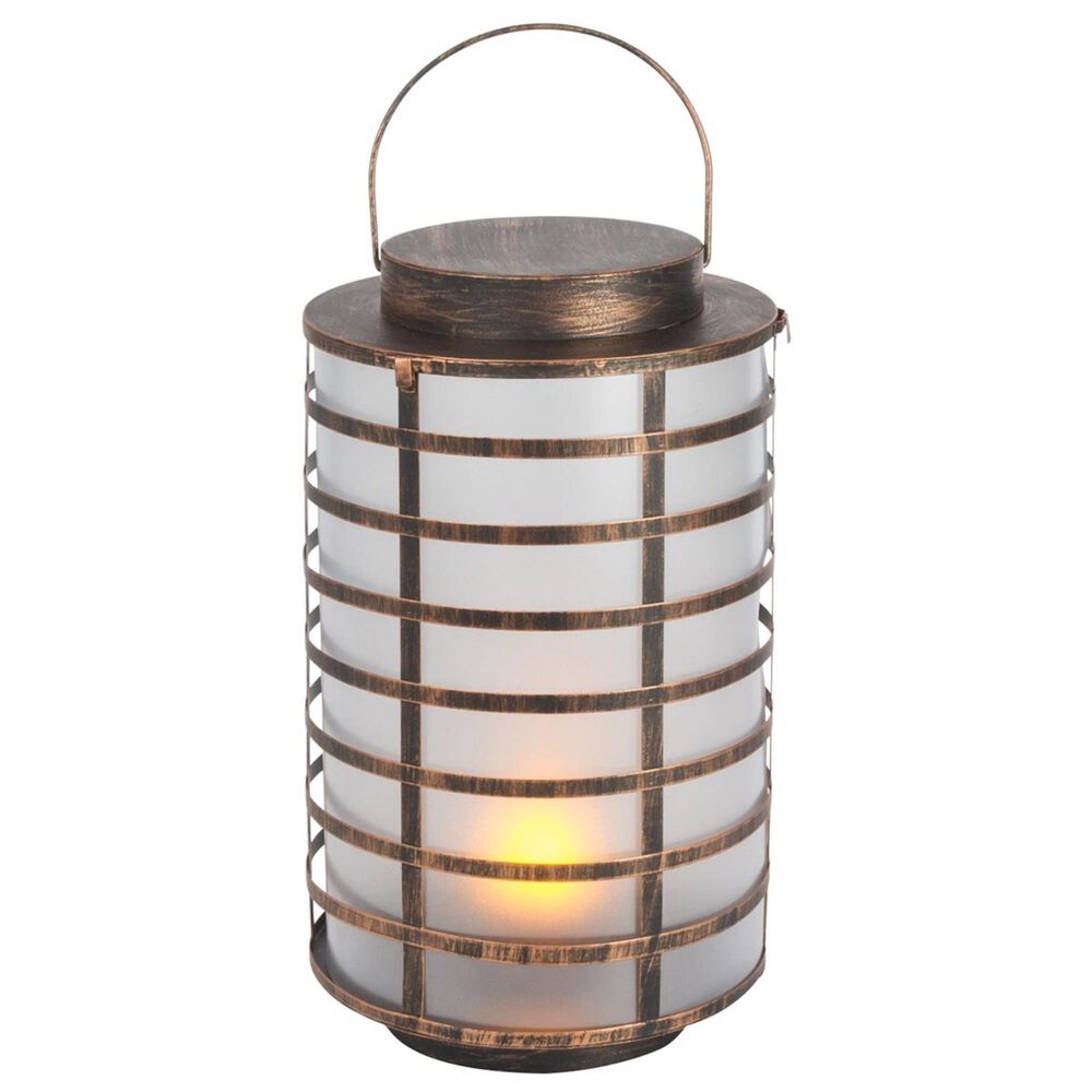 The Gerson Company 15.5" FireGlow Lantern in Copper, , large