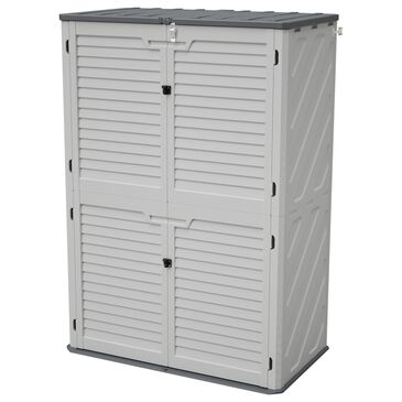 Hearth and Haven Outdoor Rust-Resistant Plastic Storage Shed with Adjustable Partition Design in White, , large