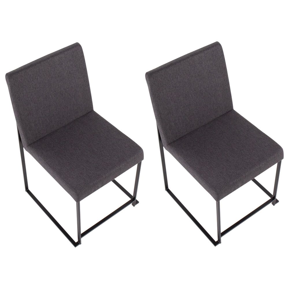 Lumisource Fuji Dining Chair with Charcoal Cushion in Black &#40;Set of 2&#41;, , large