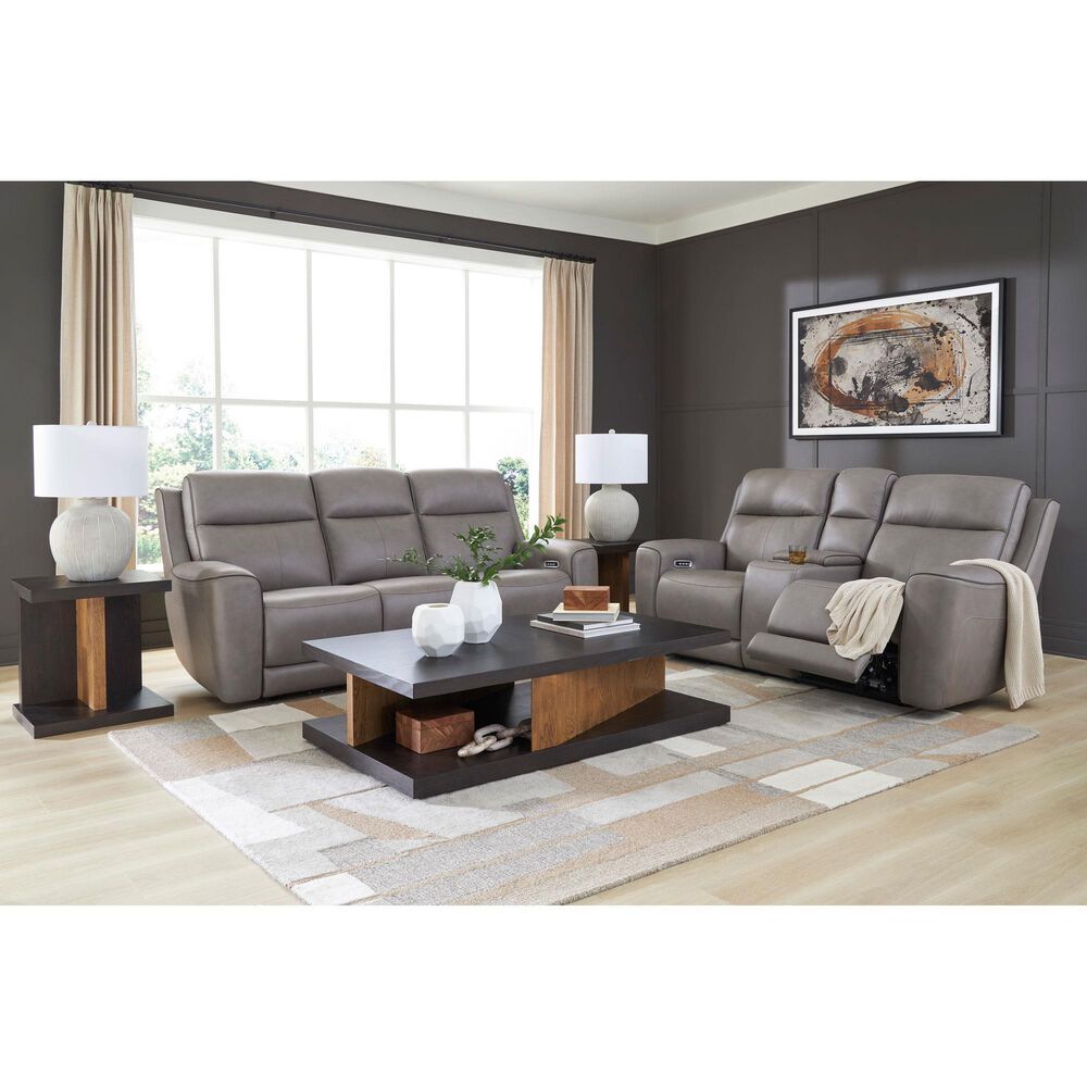 Ashley 5Z-Comfort Power Recliner Sofa with Adjustable Headrest in Coin, , large
