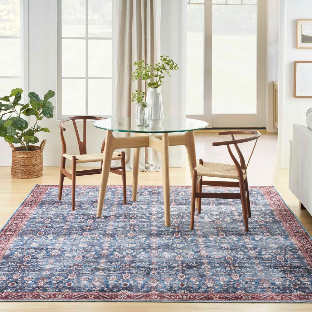 Nourison Grand Washables 4&#39; x 6&#39; Blue Brick Area Rug, , large