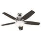 Hunter Newsome 52" Ceiling Fan with Lights in Brushed Nickel, , large