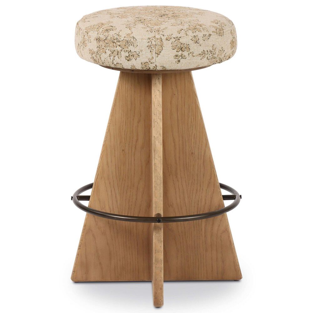Four Hands Damon Swivel Counter Stool in Washed Natural Oak and Oxidized Grey, , large