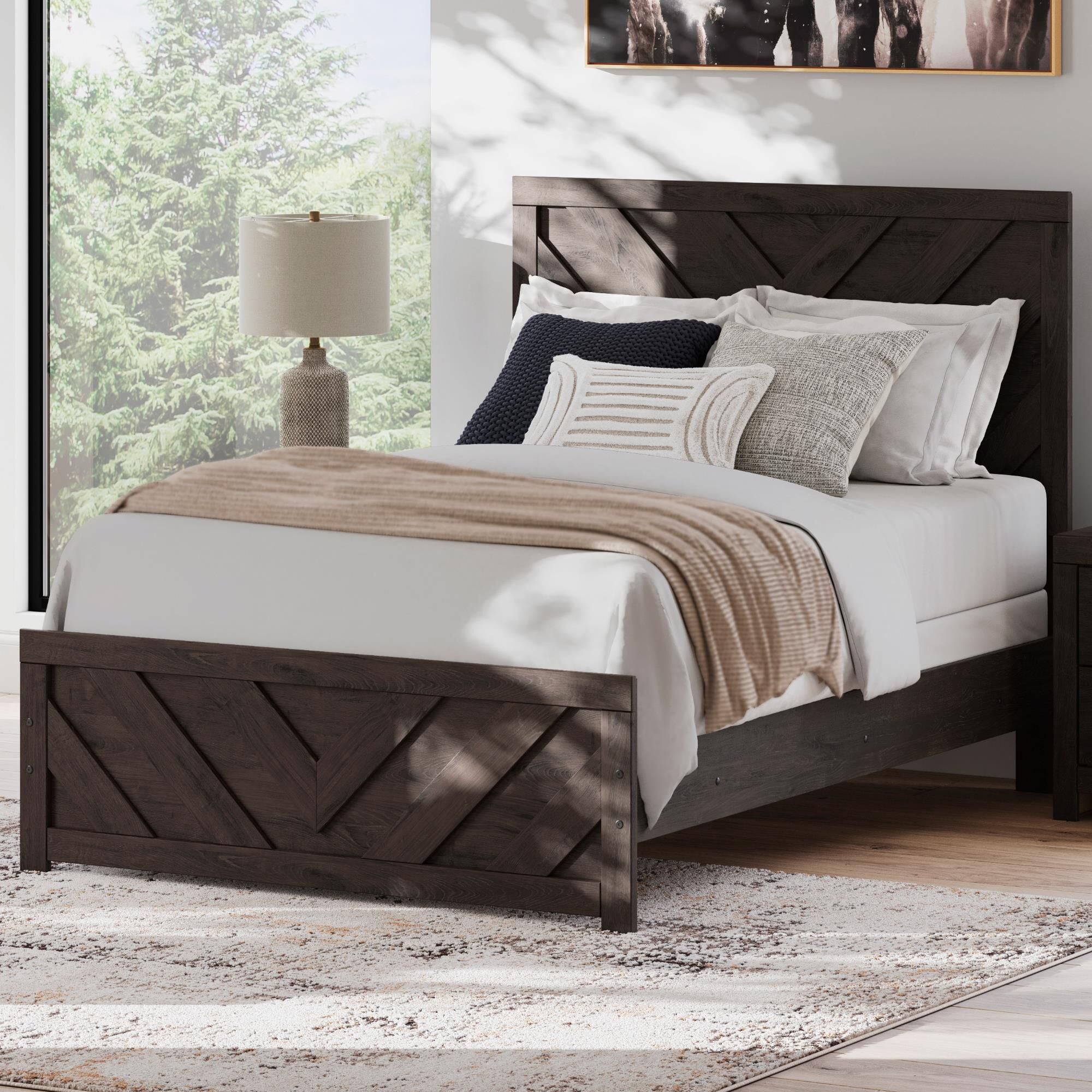 Ashley Prendonea Full Panel Bed in Dark Charcoal