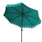 Safavieh Venice Single Scallop 9Ft Crank Hunter Green Outdoor Push Button Tilt Umbrella, , large