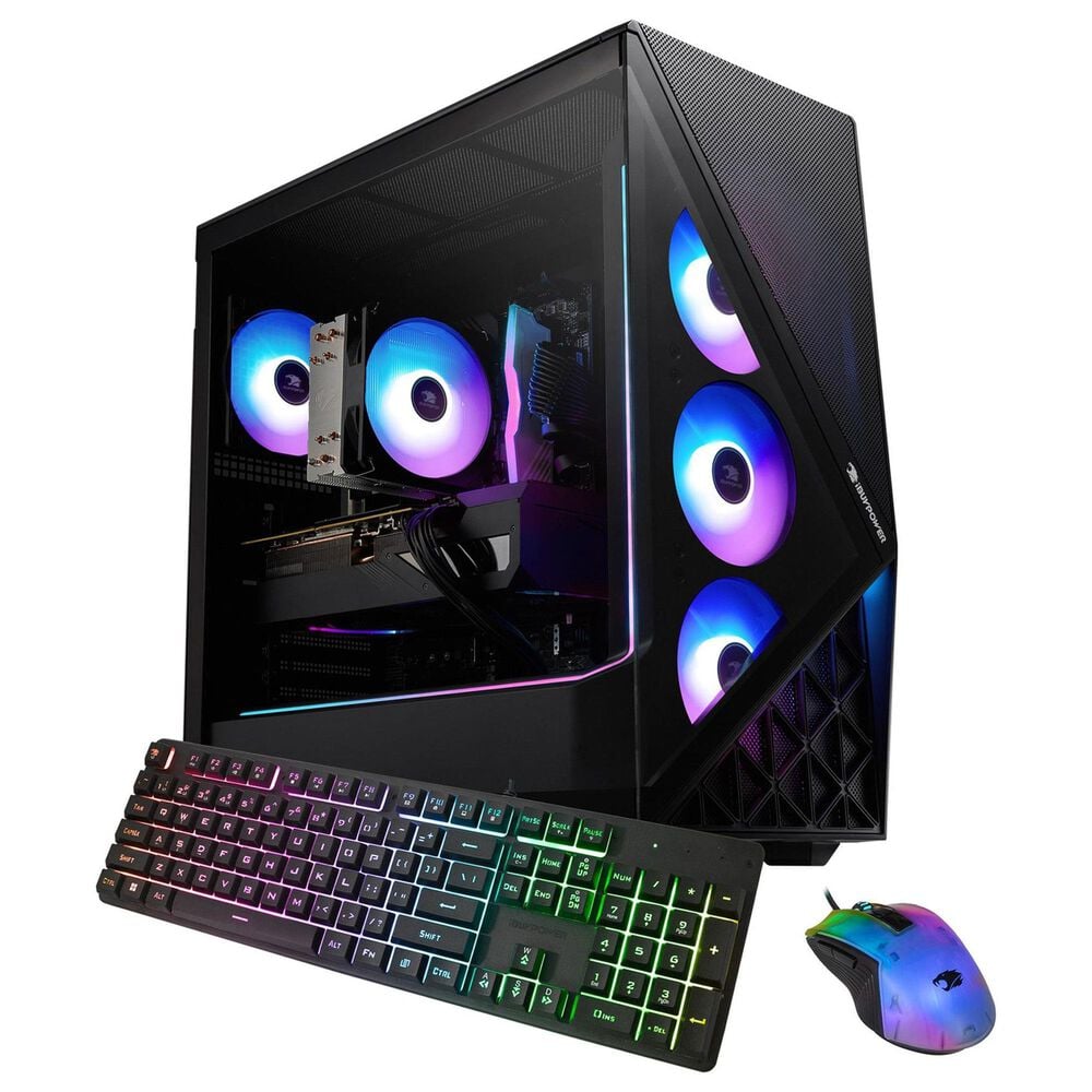 iBUYPOWER Slate 9 Gaming PC Desktop | AMD Ryzen 5 8400F - 16GB RAM - NVIDIA GeForce RTX 5060Ti Graphics - 1TB SSD in Black, , large