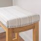 Linon Home Decor Claridge Bar Stool with Striped Beige Cushion in Rustic Brown, , large