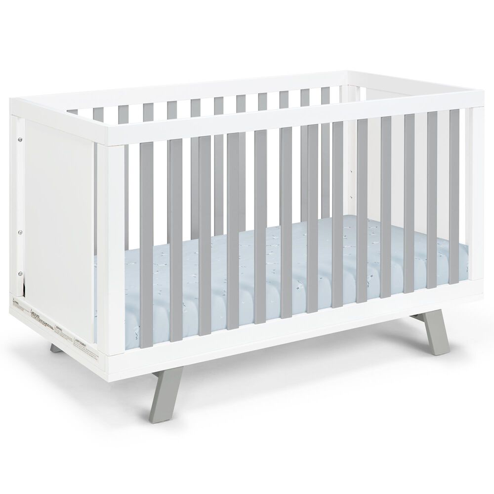 Hearth and Haven Livia 3-In-1 Convertible Island Crib in White and Gray, , large