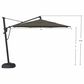 Garden Party Starlux AKZ Plus 11" Octagon Cantilever Umbrella with Black Base in Latitude Gray, , large