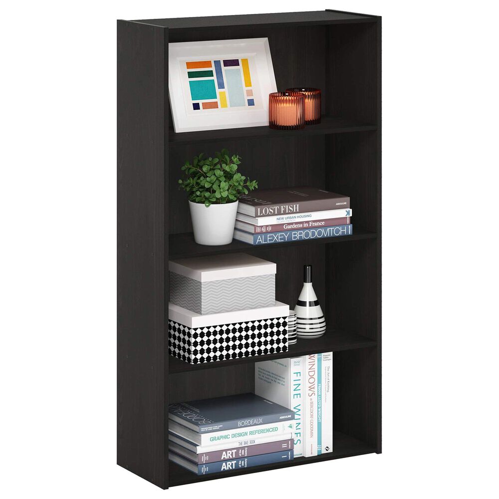 HOMLUX 4-Tier Open Shelf Bookcase in Espresso, , large