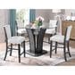 Crown Mark Camelia 24" Counter Stool in Black Finish and Gray Upholstery, , large
